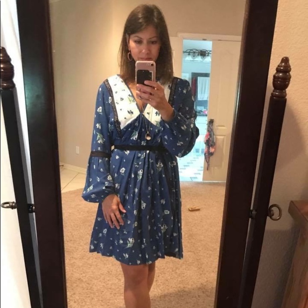 Matilda Jane Blue Floral Day Tripping Dress NWT